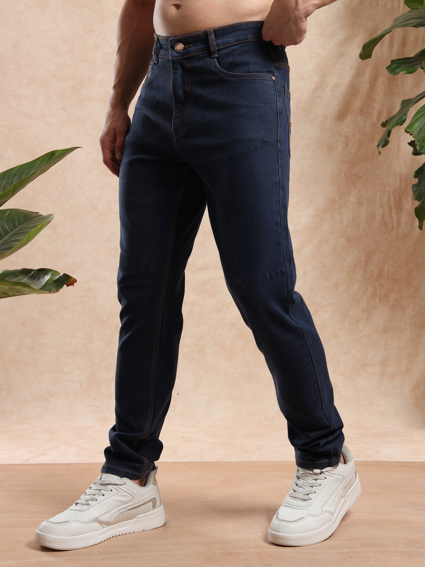 Slim Fit Mens Dark Blue Jeans