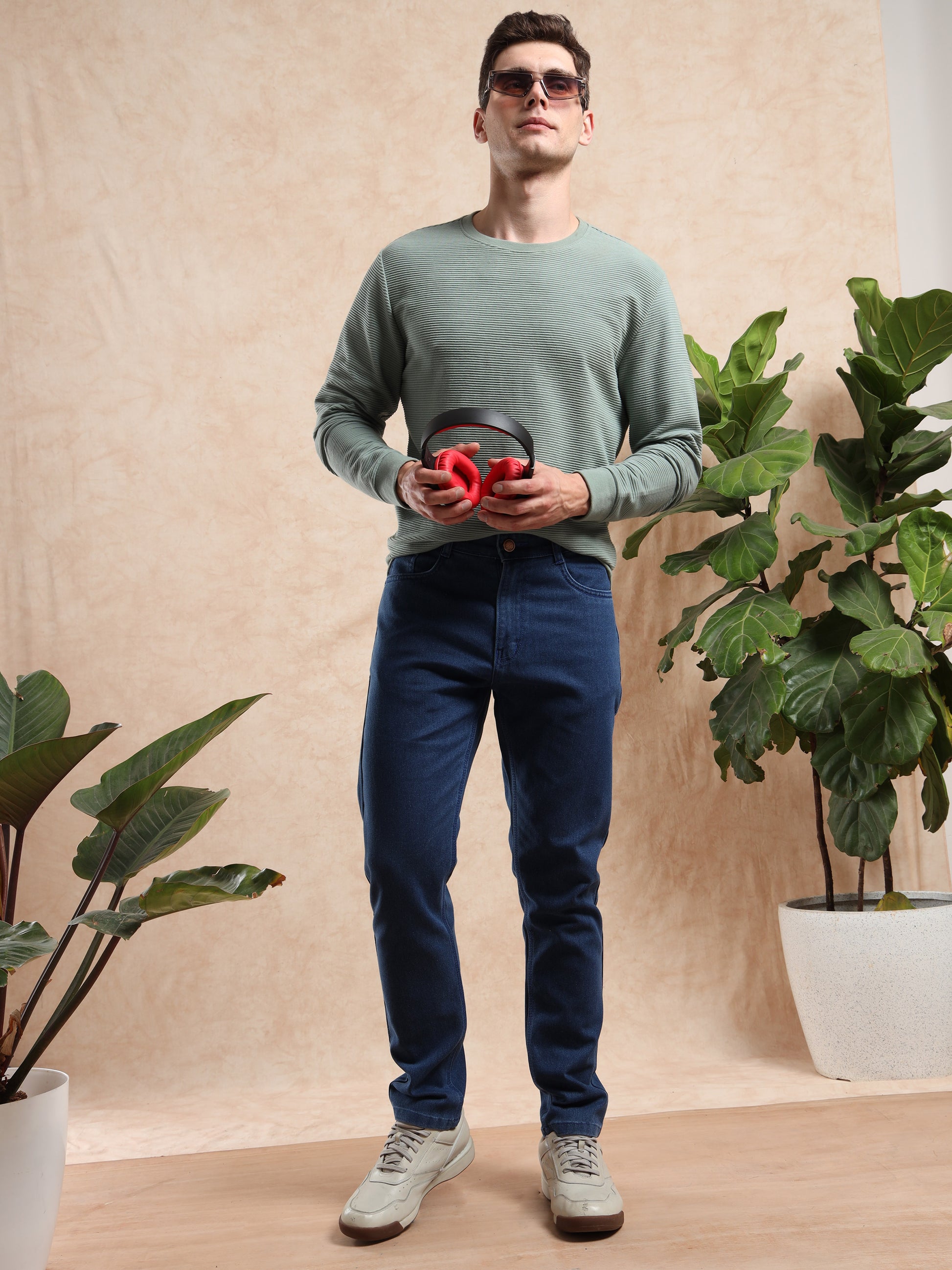 Slim Fit Mens Mid Blue Jeans