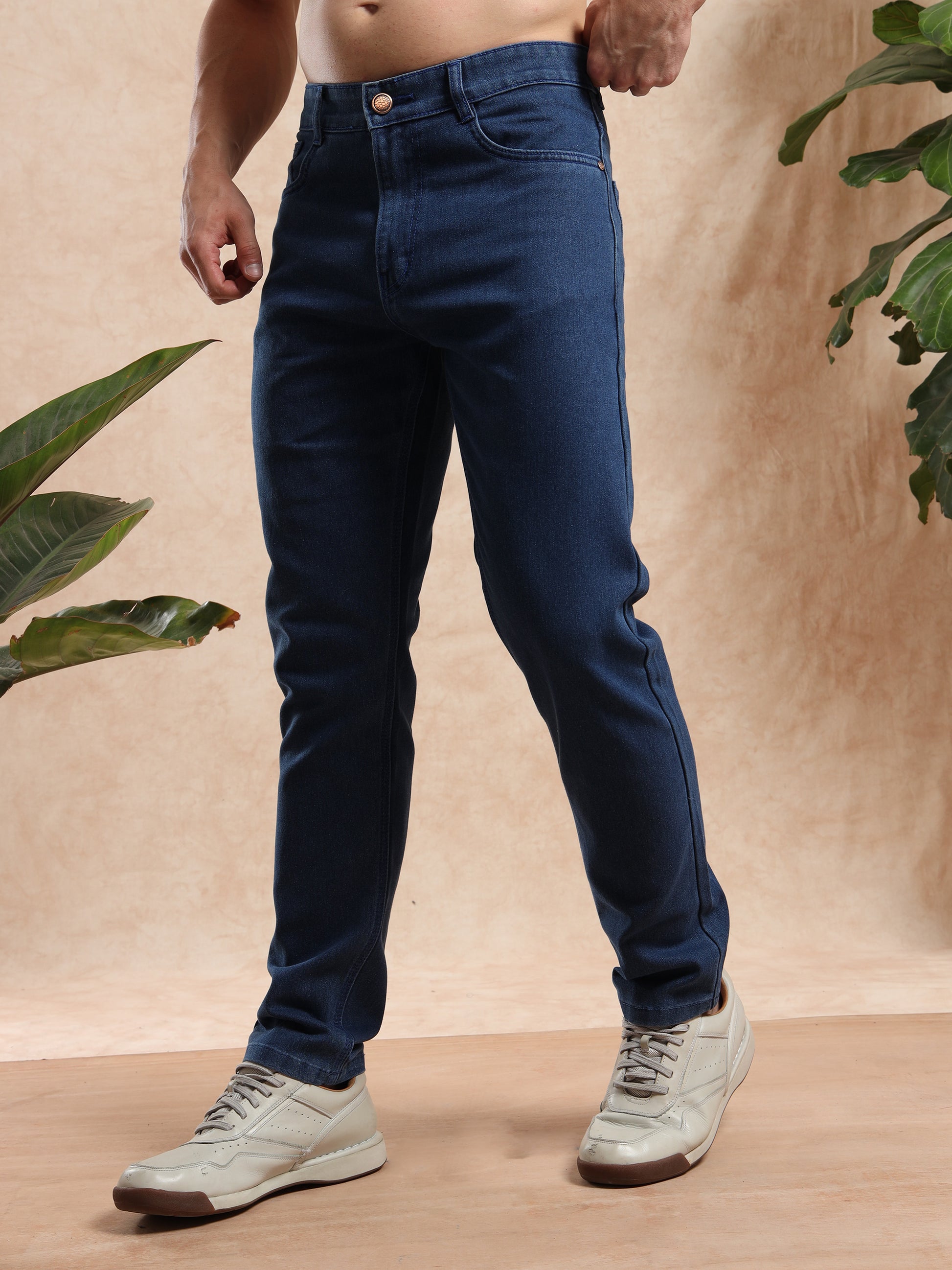 Slim Fit Mens Mid Blue Jeans