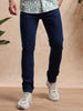 Mid Blue Slim Fit Solid Denim Jeans for Men