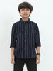 Navy Stripes Cotton Shirt for Kids