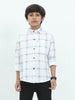 6line White Cotton Blend Checks Shirt For Kids