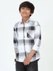 Broadchecks White Cotton Blend Checks Shirt For Kids