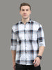 Broadchecks White Cotton Blend Checks Shirt For Men