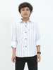 White Stripes Cotton Shirt for KIds